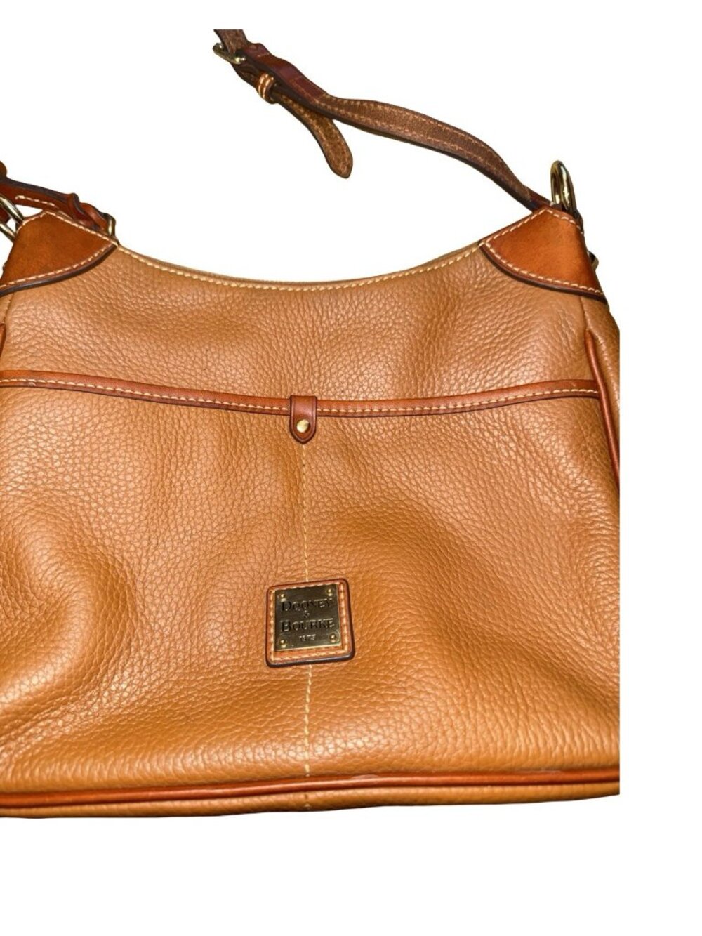 Dooney Bourke Women's Leather Shoulder Bag Brown Tan Canvas - Picture 3 of 9